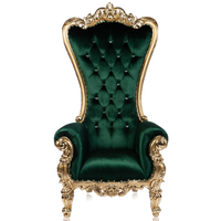 Green and gold single throne chair